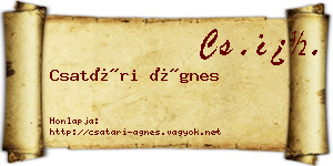 Csatári Ágnes névjegykártya