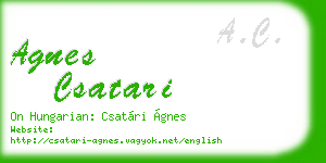 agnes csatari business card