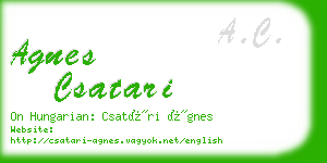 agnes csatari business card